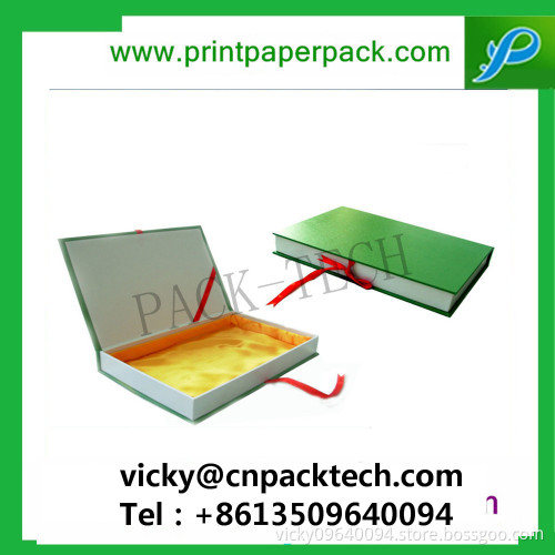 Luxury Bespoke Hinged Lids Ribbon Gift Book Boxes One Piece Folding Set-up Box Decorative Hair Extension Packaging Box